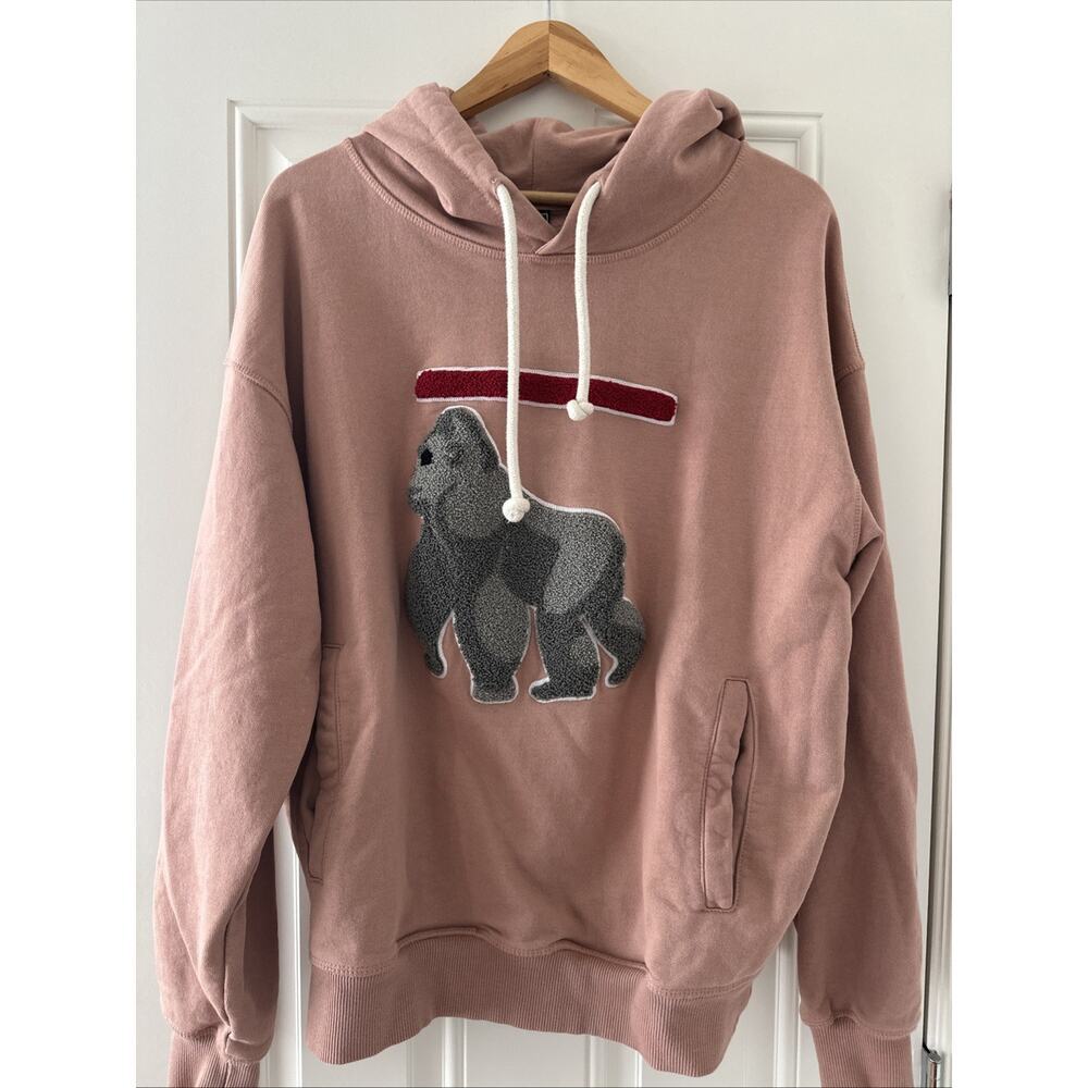 Rawgear Mens Women’s Heavyweight Hoodie Gorilla Pink Oversized Small S HIP